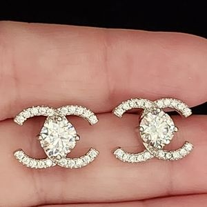 New Certified Moissanite Earrings, 1.0 ct